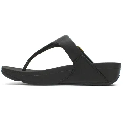 Fitflop Women's  Lulu Sandals Black Leather Crystal-buckle Toe Post Zogg2292