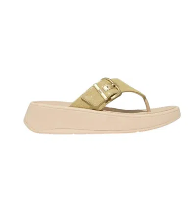 Fitflop Women's F-mode Buckle Flatform Toe-post Sandals In Platino In Neutral