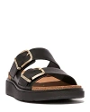 FITFLOP FITFLOP WOMEN'S GEN-FF BUCKLE TWO BAR LEATHER SLIDES