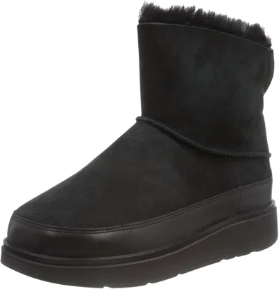 Fitflop Women's Gen-ff Mini Double Face Shearling Boots In All Black In Multi