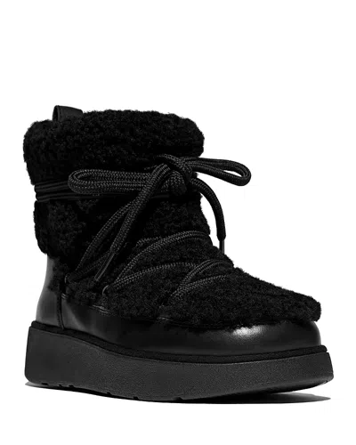 Fitflop Women's Gen-ff X Roksanda Curly Shearling Ankle Boots In Black