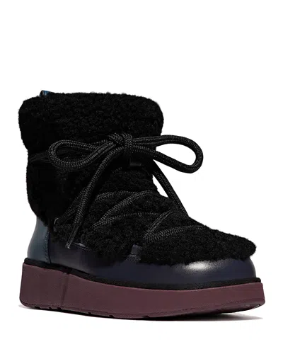 Fitflop Women's Gen-ff X Roksanda Curly Shearling Ankle Boots In Black Mix