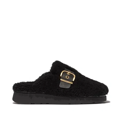 Fitflop Women's Gen-ff Buckle Curly Shearling Mules In Multi