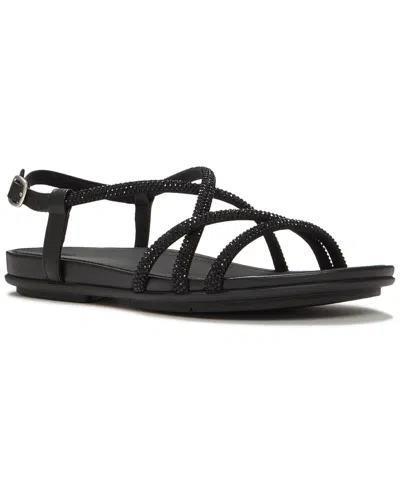 Fitflop Women's Gracie Crystal Strap Open Toe Sandals In Black