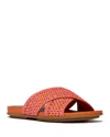 Fitflop Women's Gracie Woven Cross Slide Sandals In Satsuma,pink Mix