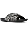 Fitflop Gracie Woven Slide Sandal In Black,ivory Mix
