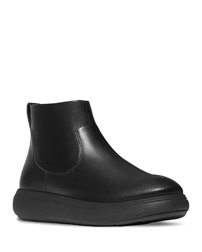 Fitflop Women's Iq-comff Leather Zip Ankle Boots In Black