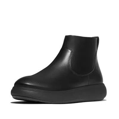 Fitflop Women's Iq-comff Leather Boots In All Black