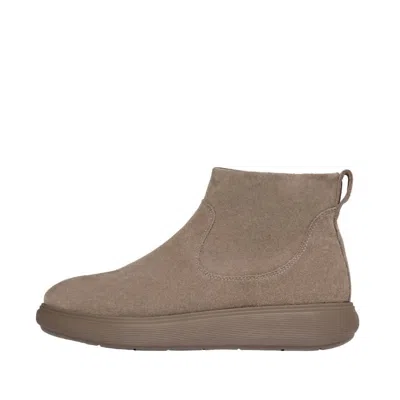FITFLOP WOMEN'S IQ-COMFF SUEDE ZIP BOOTIE IN TAUPE