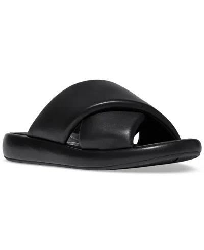 Fitflop Women's Iqushion D-luxe Padded Cross Slides In All Black