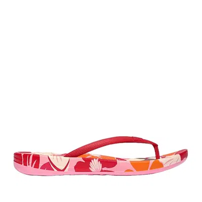 Fitflop Women's Iqushion Flowerz Ergonomic Flip Flop In Pink