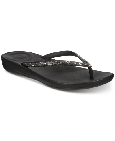 Fitflop Women's Iqushion Sparkle Flip-flop Sandal In Black