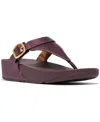 Fitflop Lulu Platform Wedge Flip Flop In Metallic Mauve Wine