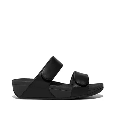 Fitflop Women's Lulu Adjustable Leather Slide In All Black In Multi