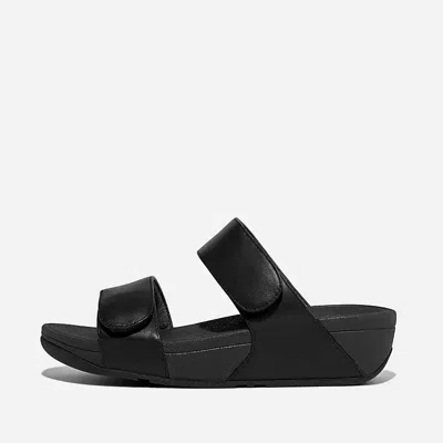 Fitflop Women's Lulu Adjustable Leather Slides In All Black