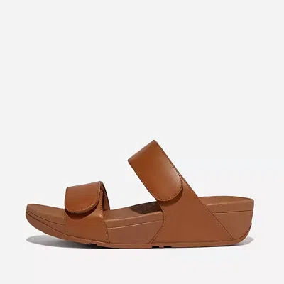 Fitflop Women's Lulu Adjustable Leather Slides In Light Tan In Brown