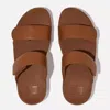 Fitflop Women's Lulu Adjustable Leather Slides In Light Tan In Neutral