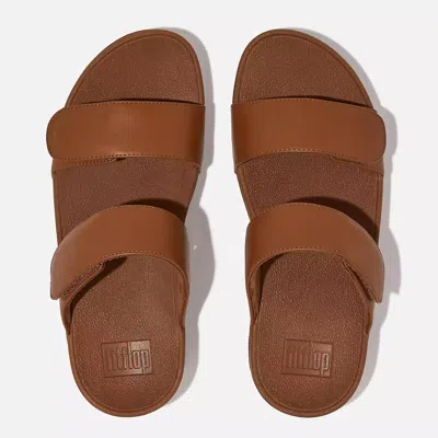 Fitflop Women's Lulu Adjustable Leather Slides In Light Tan In Neutral
