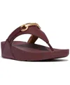 Fitflop Women's Lulu Chunky Snaffle Leather Toe-post Sandals In Deep Maroon
