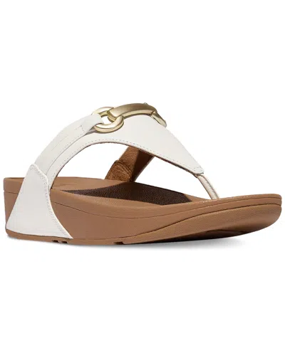 Fitflop Women's Lulu Chunky Snaffle Leather Toe-post Sandals In Urban White