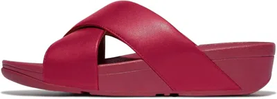 Fitflop Women's Lulu Cross Slide Sandal In Redberry