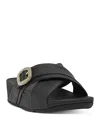 Fitflop Lulu Crystal Buckle Platform Slide Sandal In Black