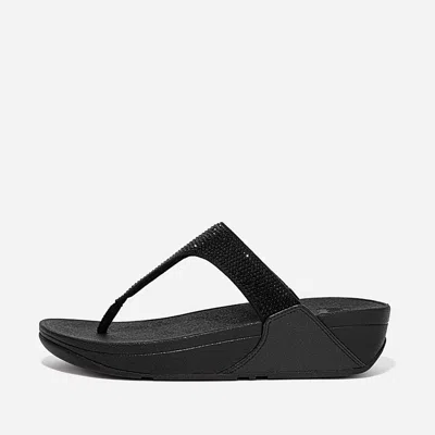 FITFLOP WOMEN'S LULU CRYSTAL EMBELLISHED TOE-POST SANDAL IN BLACK