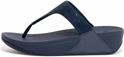 Fitflop Flowrise Rhinestone Wedge Flip Flop In Blue