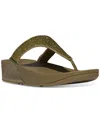 Fitflop Lulu Embellished Flip Flop In Metallic Camo Green