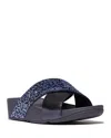 Fitflop Lulu Crystal Embellished Slide Sandal In Midnight Navy