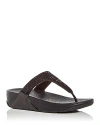 Fitflop Lulu Crystal Embellished Toe-post Sandals In All Black