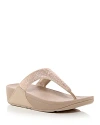 Fitflop Women's Lulu Embellished Wedge Thong Sandals In Latte Beige