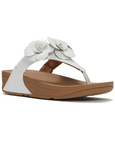 Fitflop Women's Lulu Flower Toe Post Slip-on Sandals In White