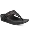 Fitflop Women's Lulu Glitter Toe-thongs Sandal In Metallic Mauve Wine