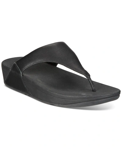 Fitflop Women's Lulu Water-resistant Two-tone Webbing Toe-thongs In Black