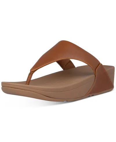 Fitflop Lulu Leather Toepost Womens Flip-flop In Light Tan 592