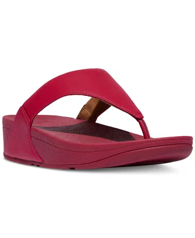 Fitflop Women's Lulu Leather Toe-thongs Sandals In Red
