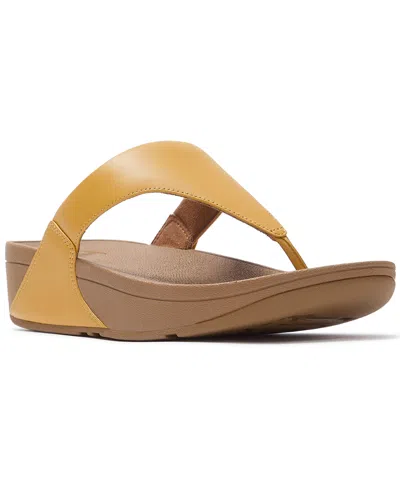 Fitflop Women's Lulu Leather Toe-thongs Sandals In Yellow