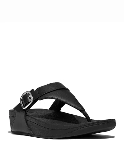 Fitflop Women's Lulu Leather Wedge Sandals In Black