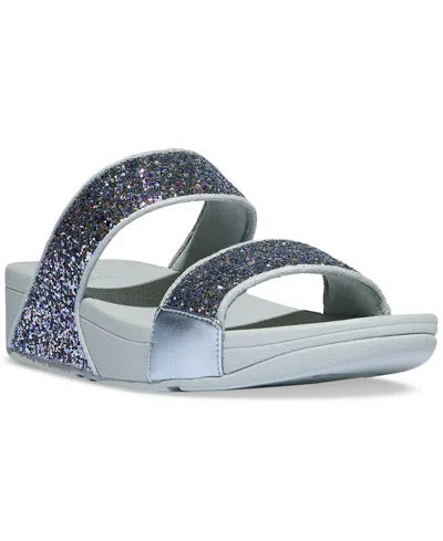 Fitflop Women's Lulu Multi-tonal Glitter Wedge Sandals In Quiet Blue
