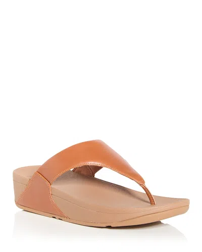 Fitflop Lulu Leather Toepost Womens Flip-flop In Light Tan 592