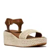 Fitflop Womens Beige Platform Woven Sandals Eur 39 / 6 Uk In Multi