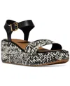 Fitflop Women's Platform Woven Wedge Sandals In Black,ivory Mix