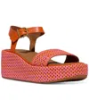 Fitflop Platfforms Woven Ankle Strap Wedge Sandal In Pink