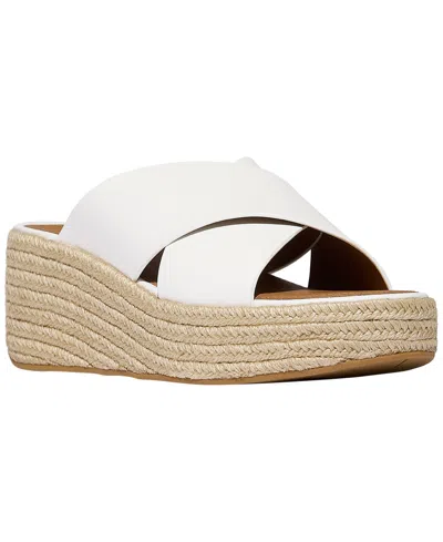 Fitflop F-mode Espadrille Platform Slide Sandal In Urban White