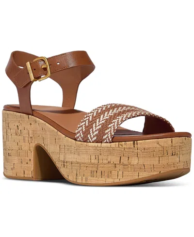 Fitflop Women's Platforms Leather Heeled Wedge Sandals In Brown