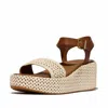 Fitflop Womens Beige Platform Woven Sandals Eur 39 / 6 Uk In Multi