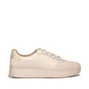 Fitflop Women's Rally Leather/suede Panel Sneaker In Stone Beige In Multi