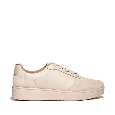 Fitflop Women's Rally Leather/suede Panel Sneaker In Stone Beige In Multi