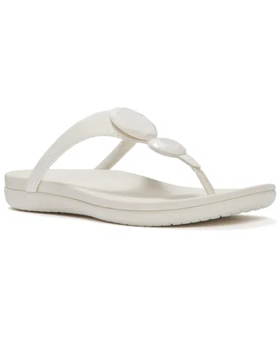 Fitflop Women's Solay Glossy-disc Toe-post Sandals In White